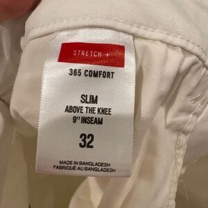 White Slim Fit Shorts